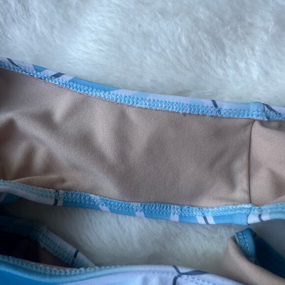 Kortni Jeane Blue Tile Peplum Swim Bikini Bottoms XL Extra Large - Picture 8 of 8